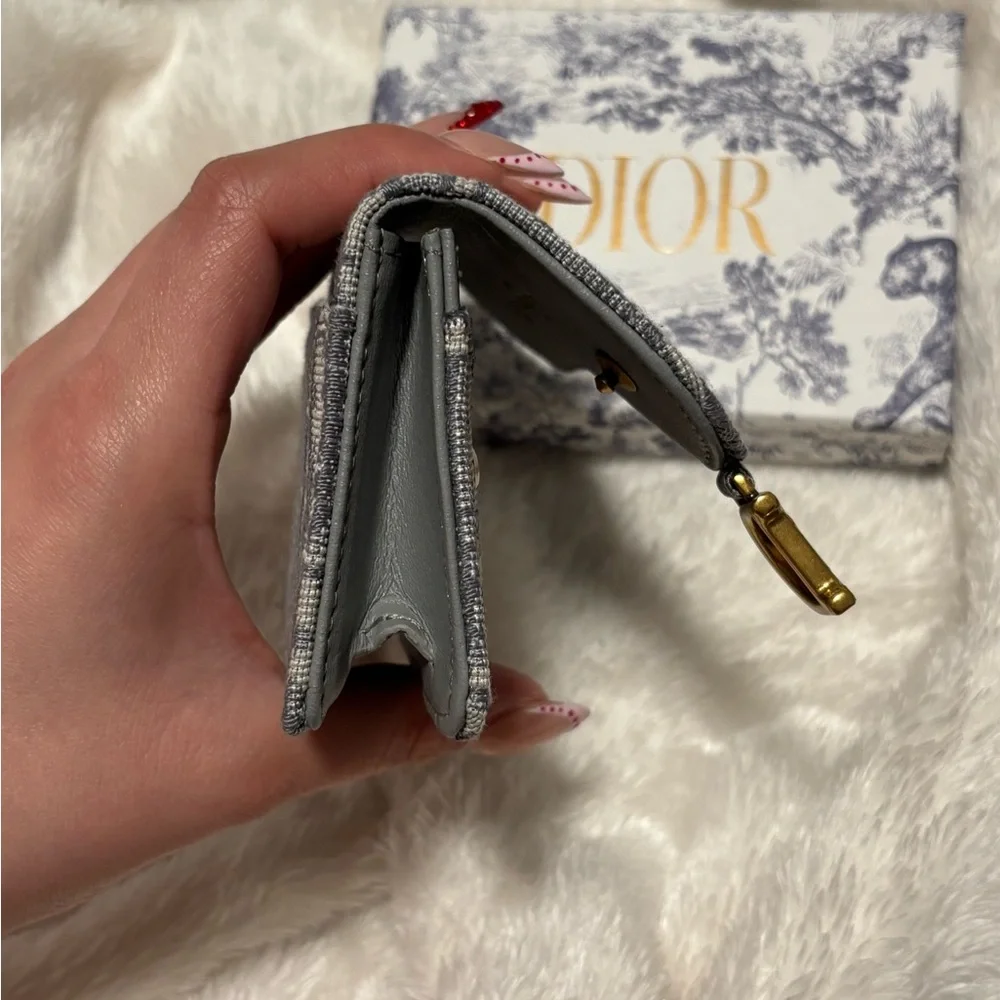Dior Gray Monogram Saddle Wallet
